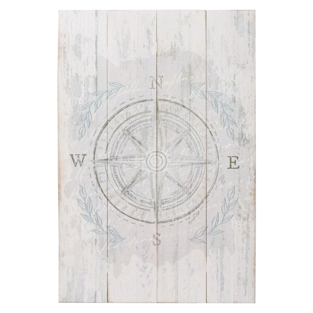 Calming Coastal Compass by Jennifer Pugh Wood Wall Art 12" x 18"